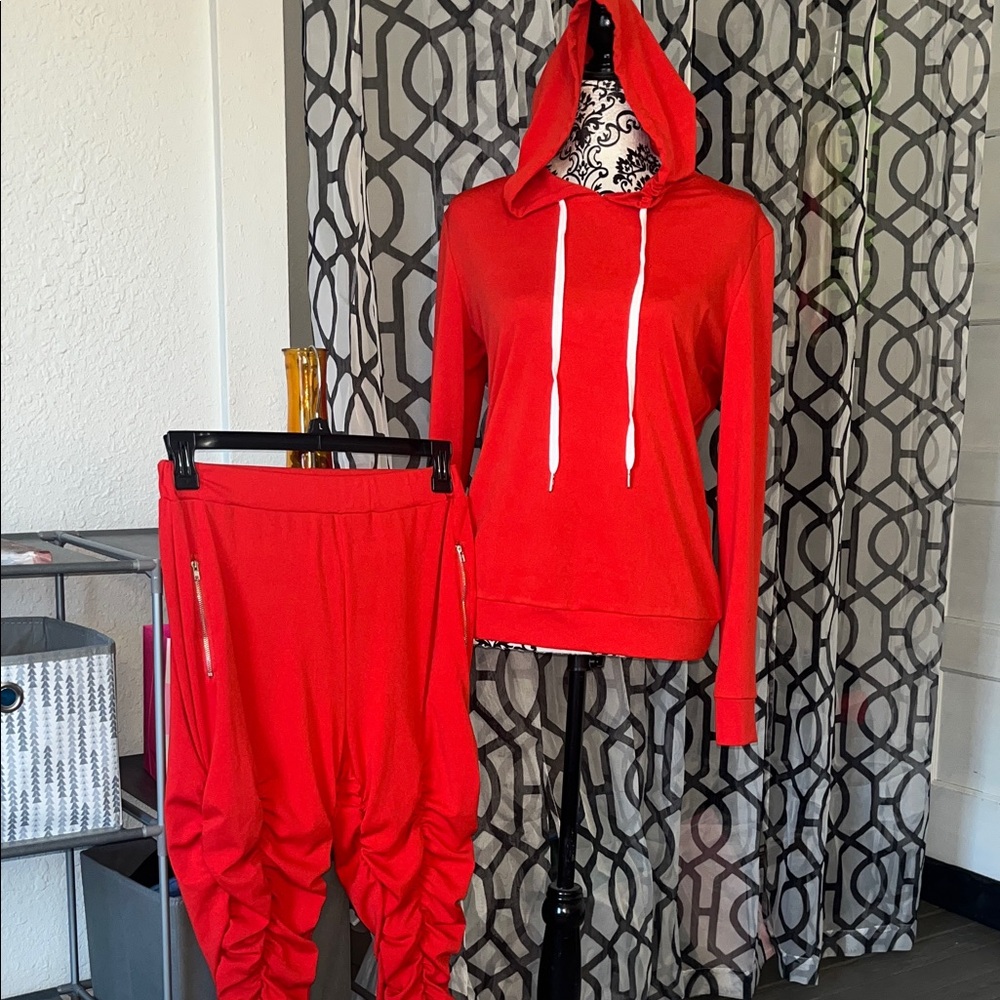 Red Hoodie and Jogger Set